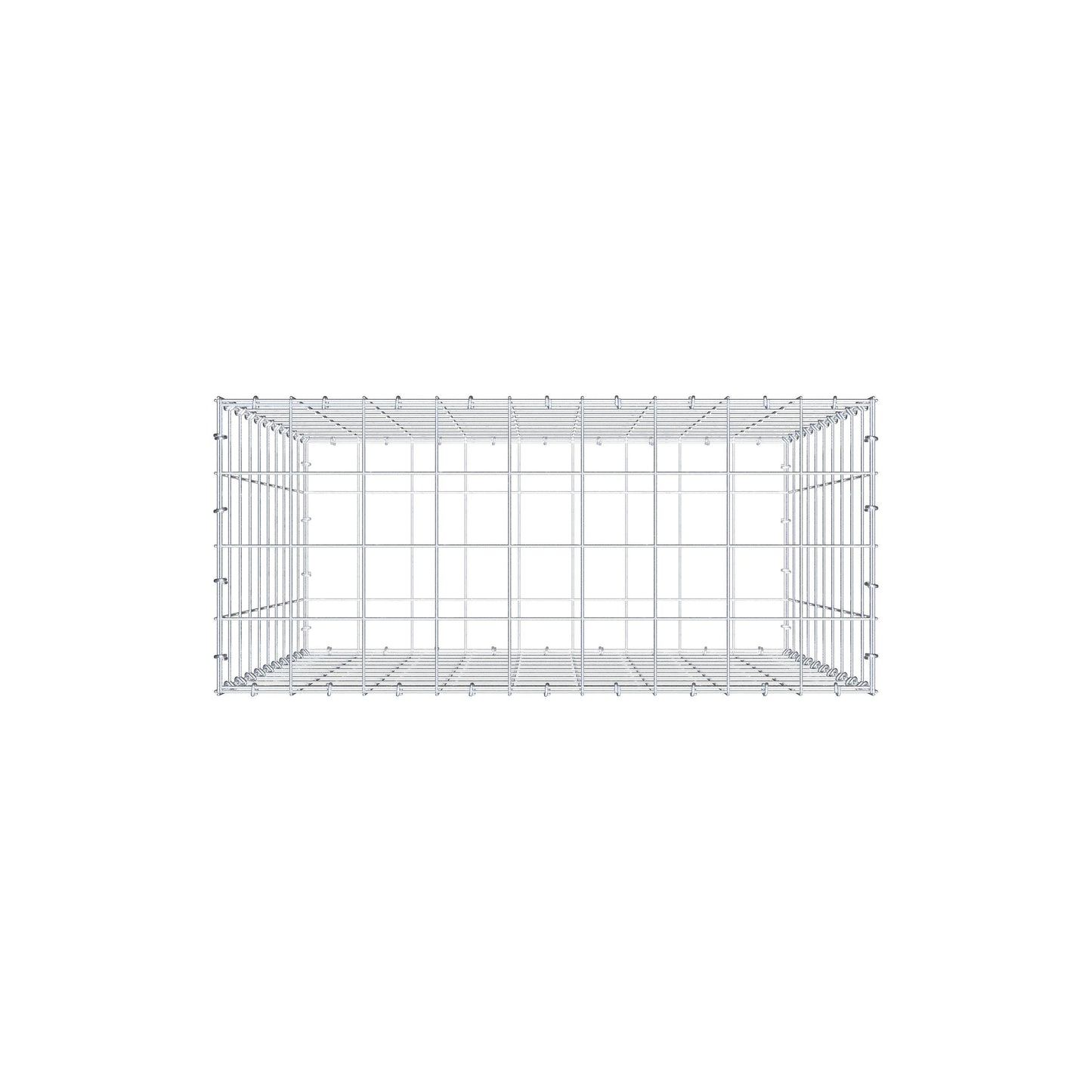 Gabione 100 cm x 90 cm x 40 cm (L x H x T), Maschenweite 10 cm x 10 cm, C-Ring