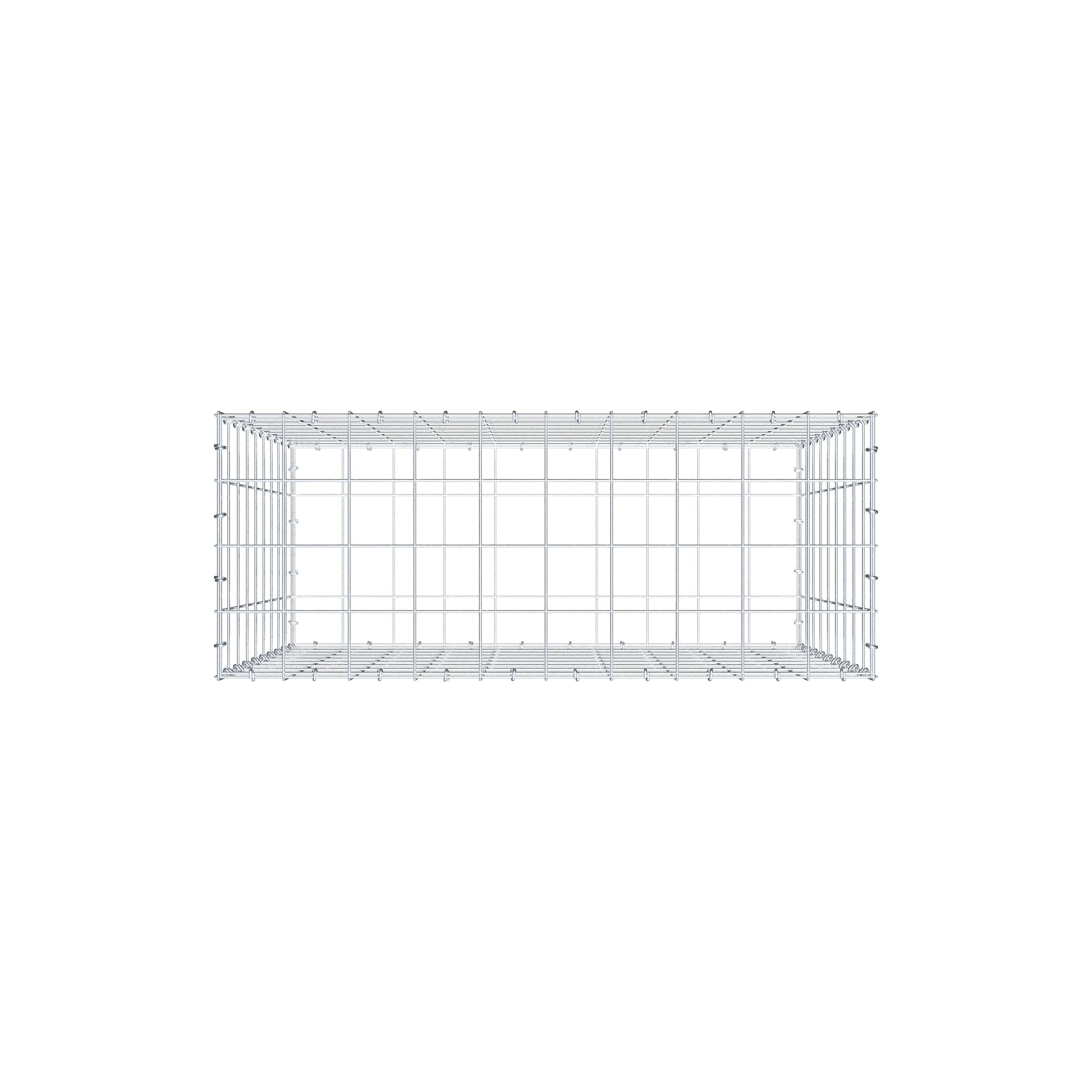 Gabion 100 cm x 90 cm x 40 cm (L x H x D), maskestørrelse 10 cm x 10 cm, C-ring