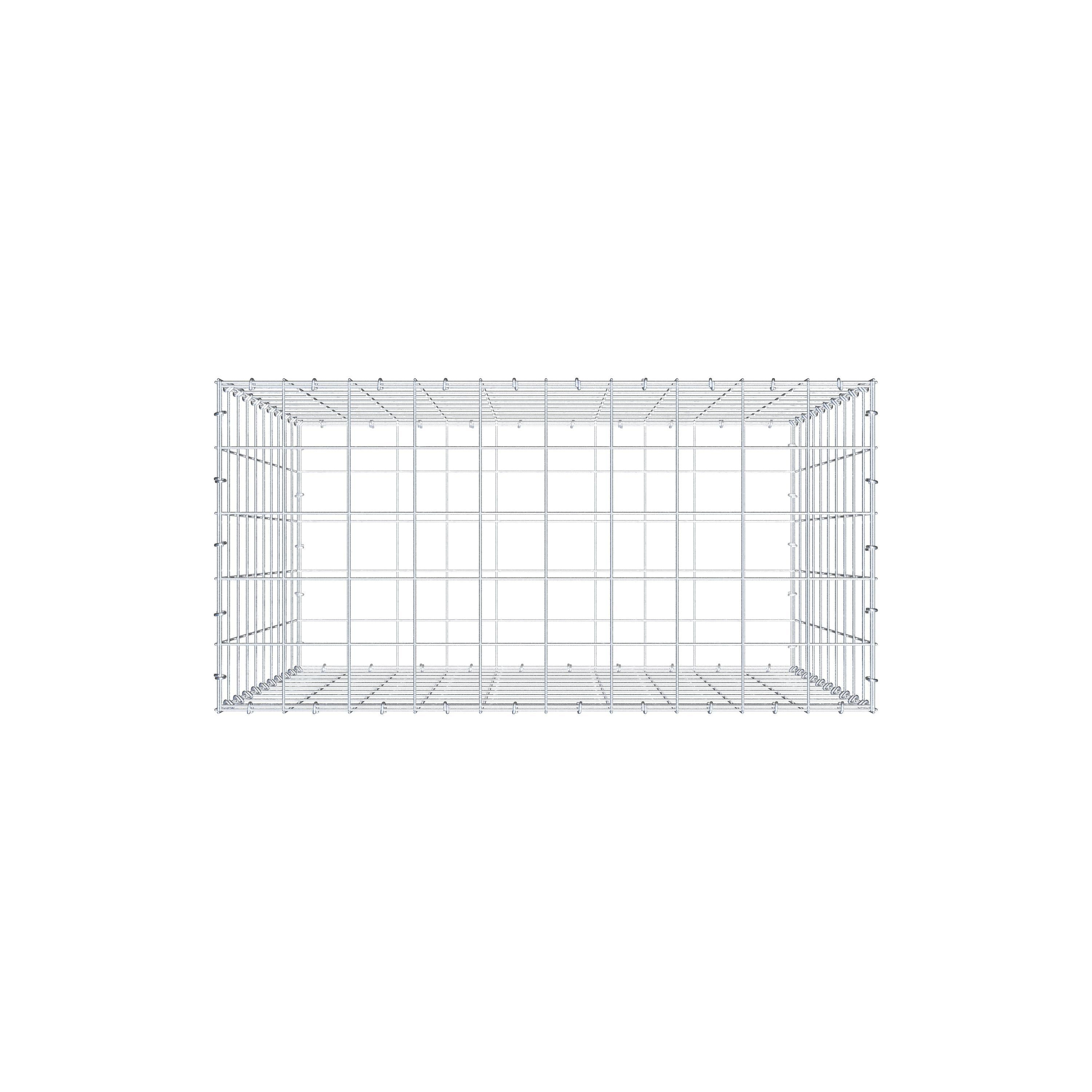 Gabion 100 cm x 100 cm x 50 cm (L x H x D), maskestørrelse 10 cm x 10 cm, C-ring