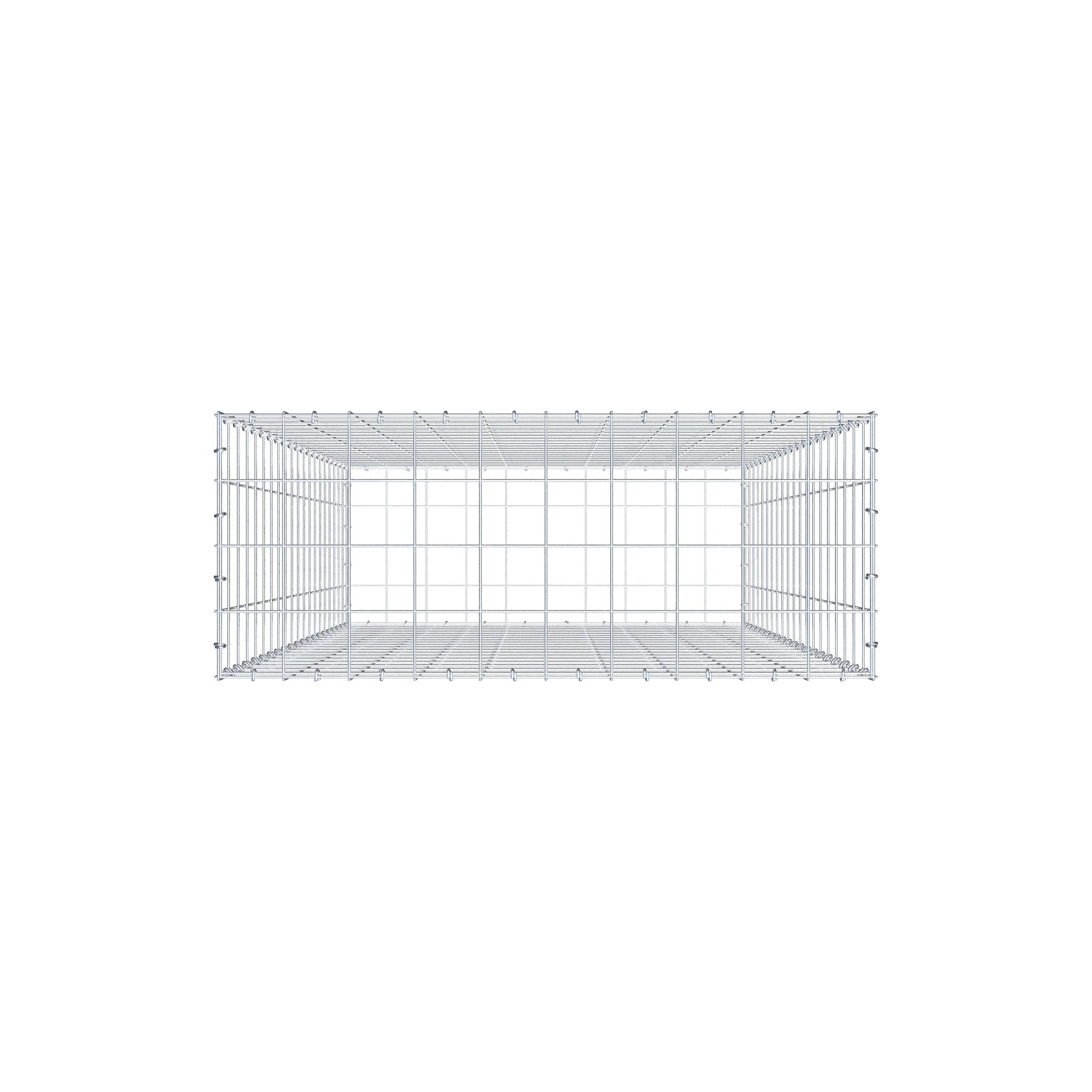 Gabione 200 cm x 100 cm x 40 cm (L x H x T), Maschenweite 10 cm x 10 cm, C-Ring