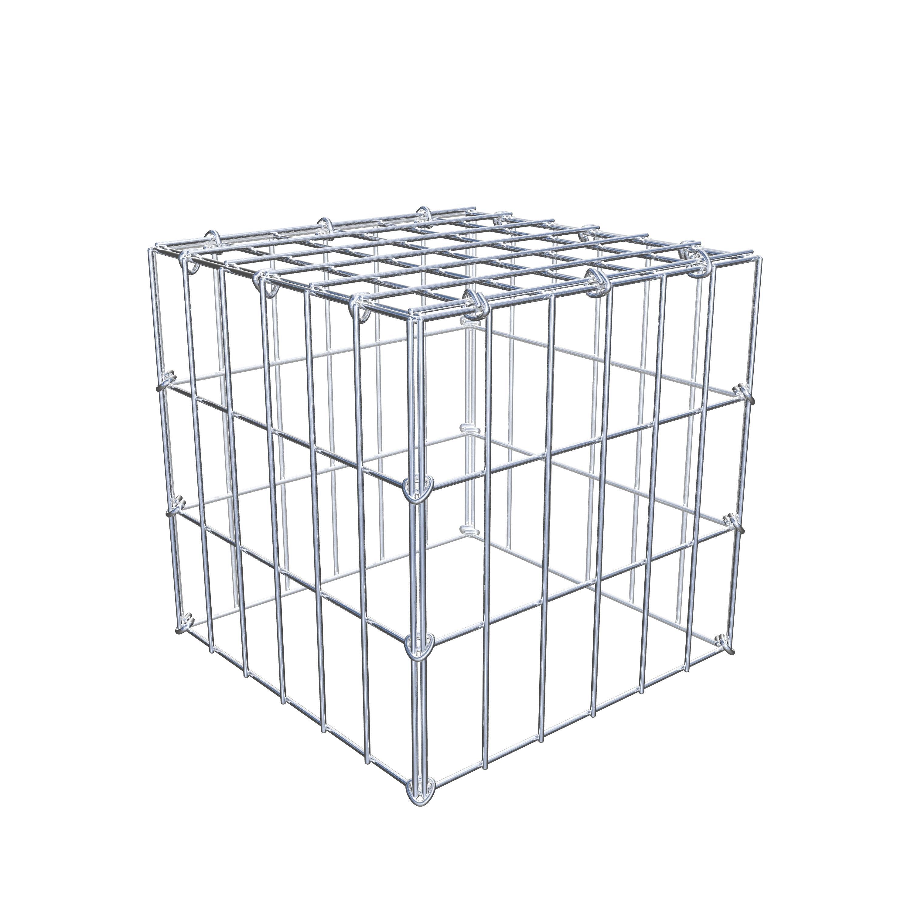 Mounted gabion type 3 30 cm x 30 cm x 30 cm (L x H x D), mesh size 5 cm x 10 cm, C-ring