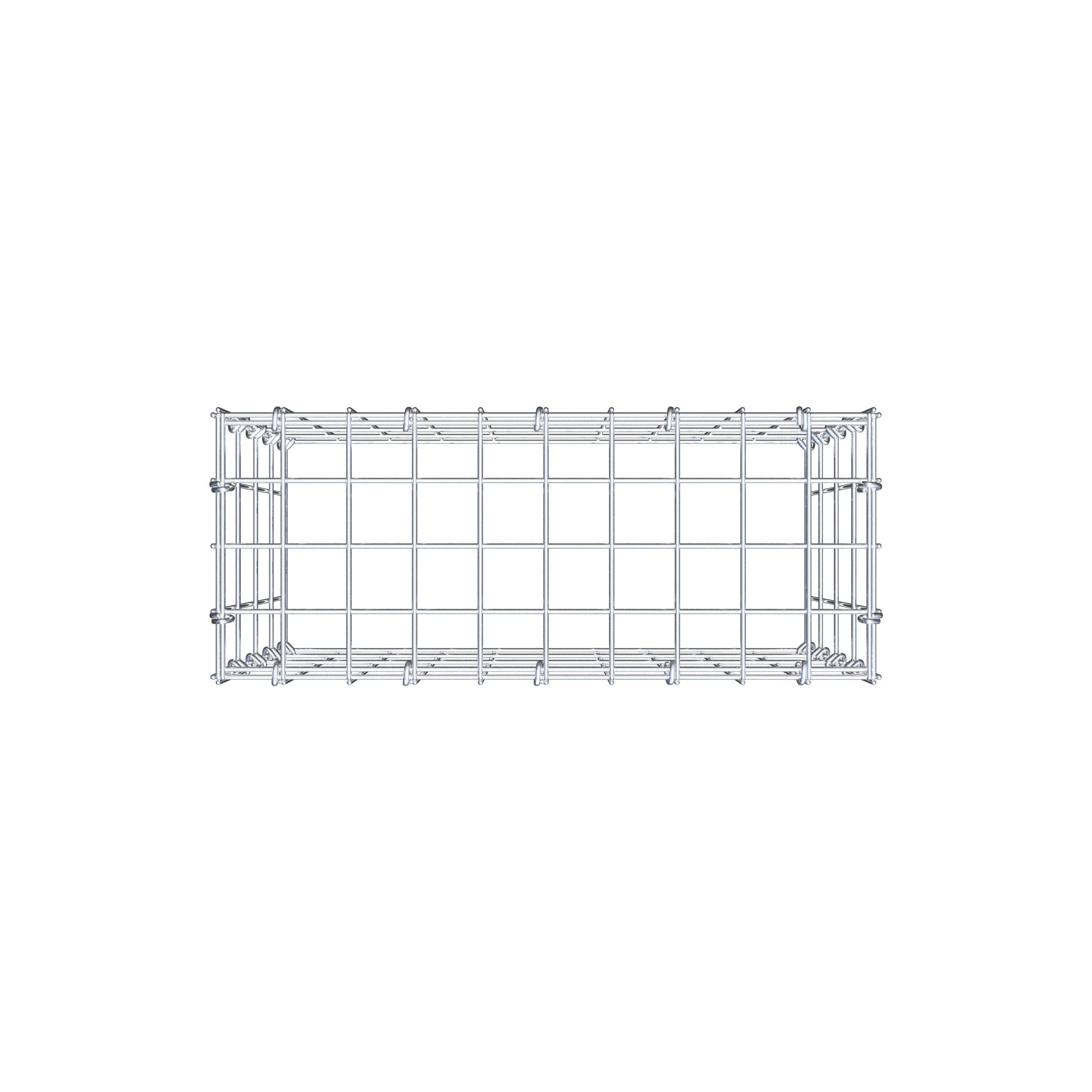 Monteret gabion type 3 50 cm x 40 cm x 20 cm (L x H x D), maskestørrelse 5 cm x 10 cm, C-ring