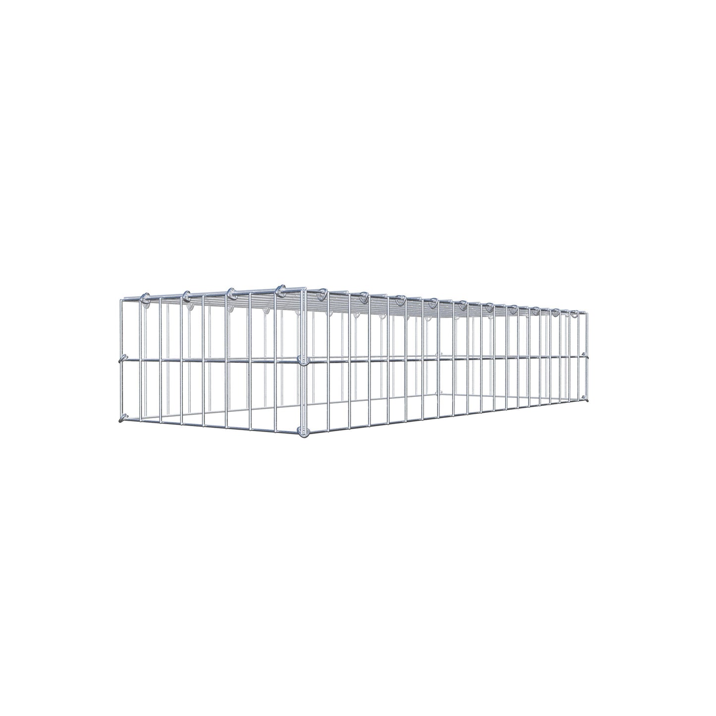 Typ 3 påbyggnadsgabion 100 cm x 20 cm x 40 cm (L x H x D), maskstorlek 5 cm x 10 cm, C-ring
