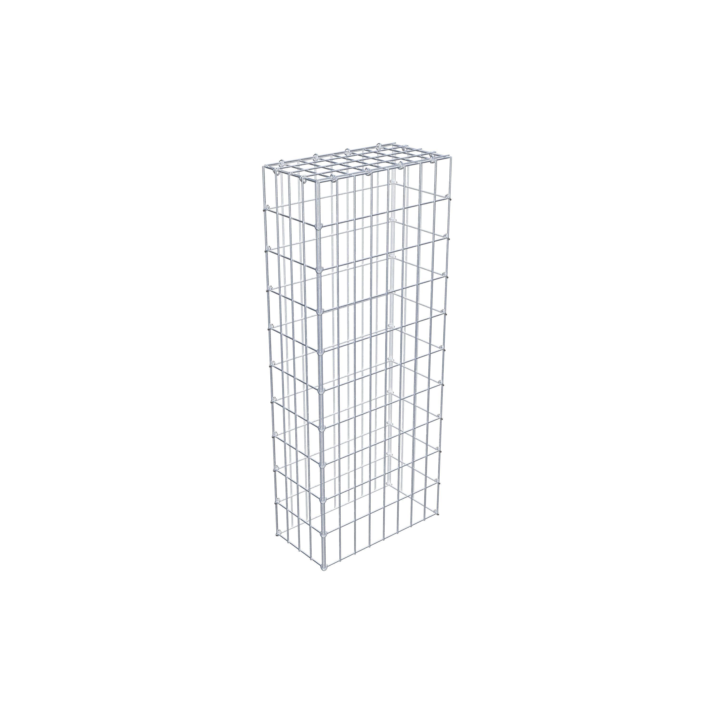 Monteret gabion type 3 100 cm x 20 cm x 40 cm (L x H x D), maskestørrelse 5 cm x 10 cm, C-ring