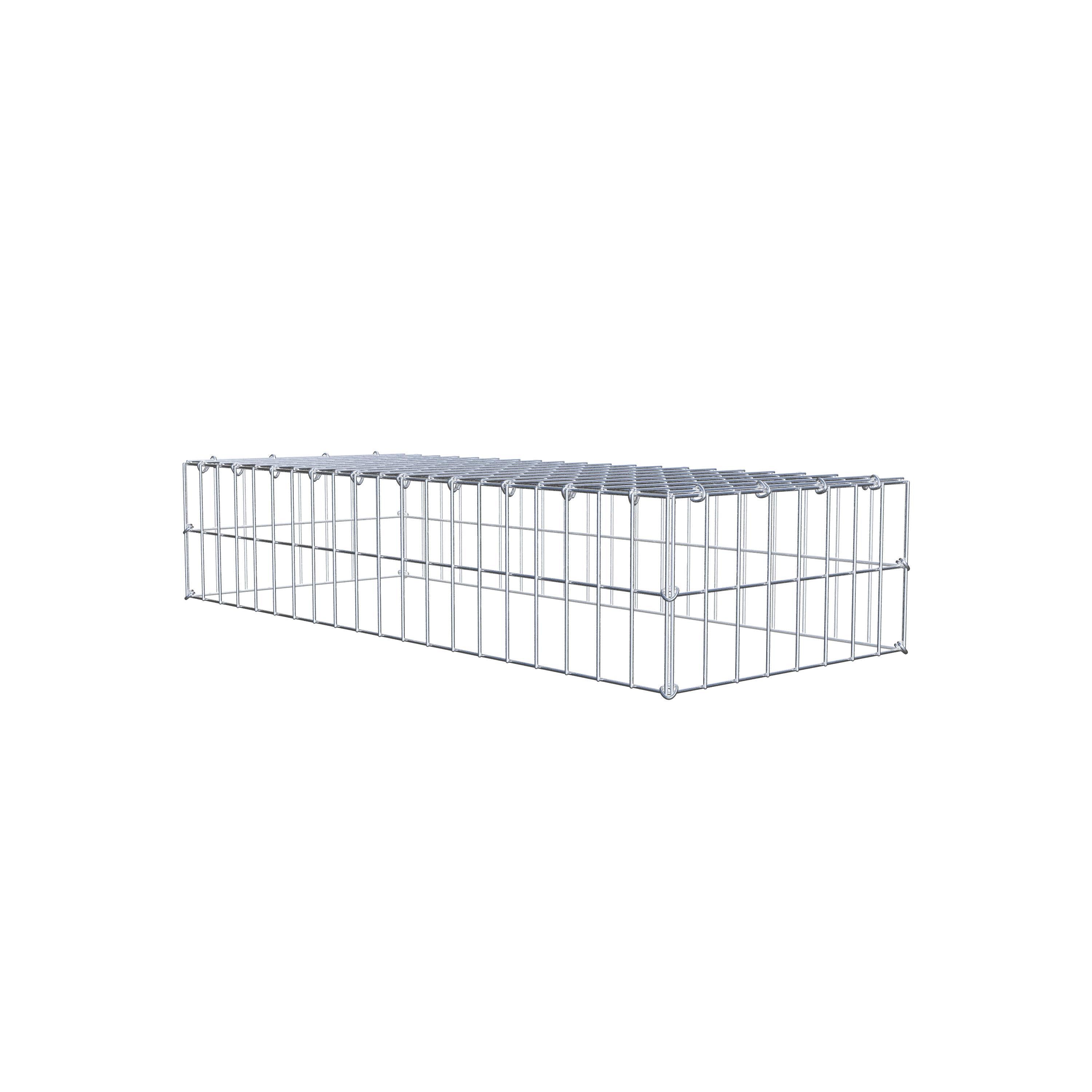 Monteret gabion type 3 100 cm x 20 cm x 40 cm (L x H x D), maskestørrelse 5 cm x 10 cm, C-ring