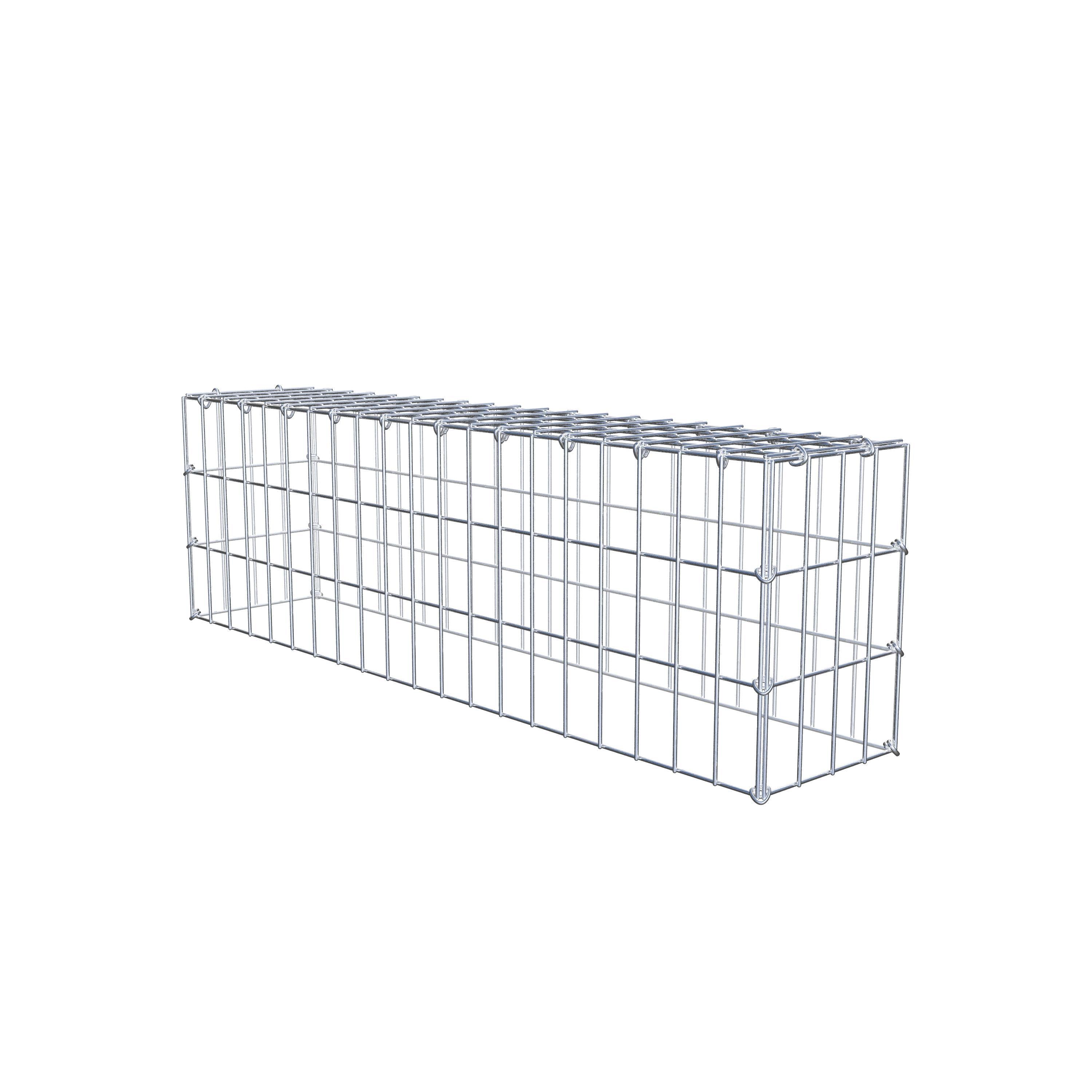 Monteret gabion type 3 100 cm x 30 cm x 20 cm (L x H x D), maskestørrelse 5 cm x 10 cm, C-ring