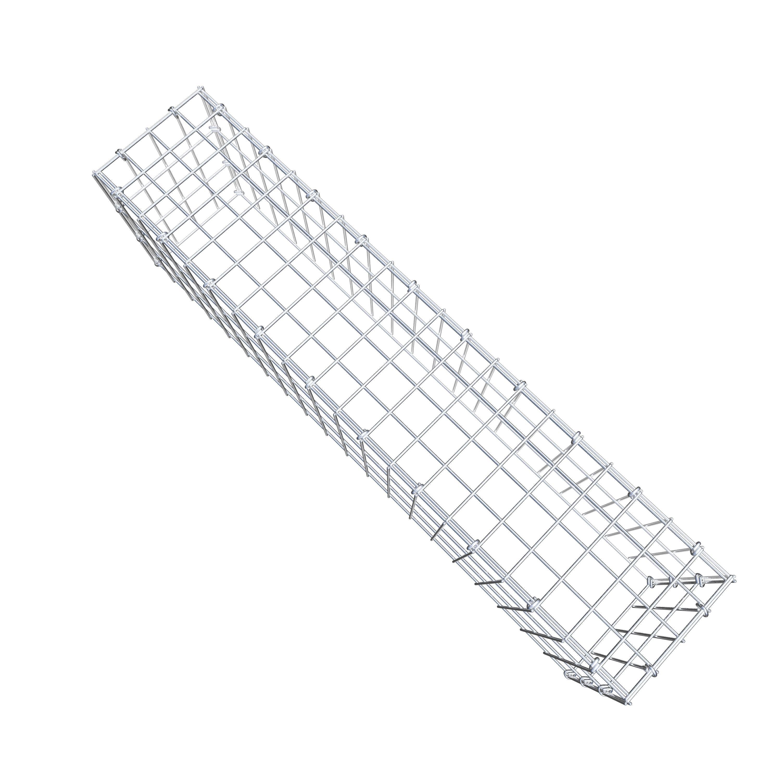 Monteret gabion type 3 100 cm x 30 cm x 20 cm (L x H x D), maskestørrelse 5 cm x 10 cm, C-ring