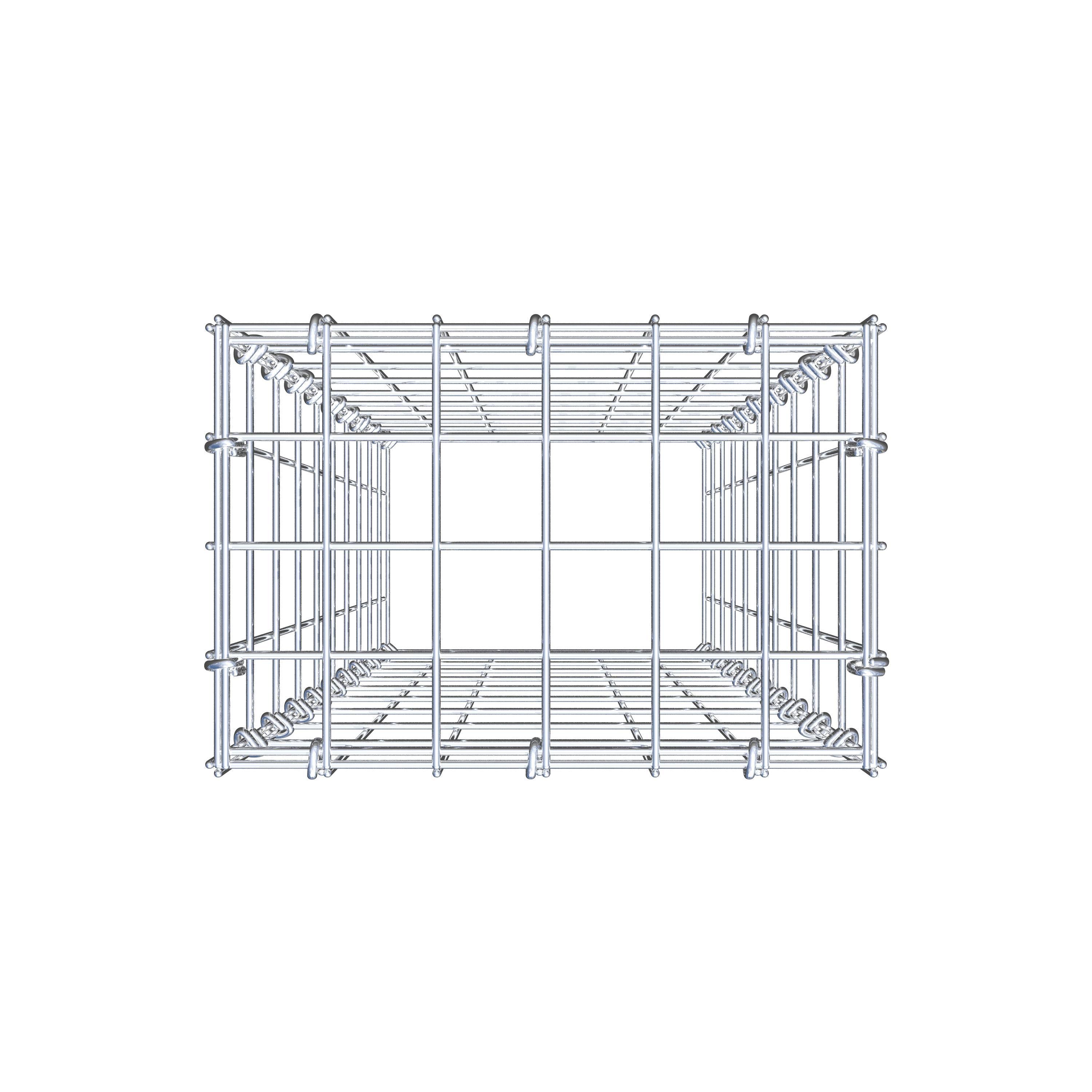 Monteret gabion type 3 100 cm x 30 cm x 20 cm (L x H x D), maskestørrelse 5 cm x 10 cm, C-ring