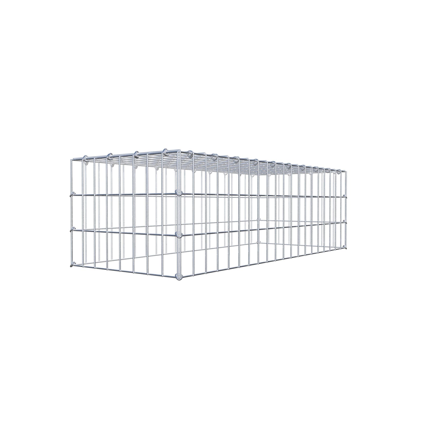 Typ 3 påbyggnadsgabion 100 cm x 30 cm x 40 cm (L x H x D), maskstorlek 5 cm x 10 cm, C-ring
