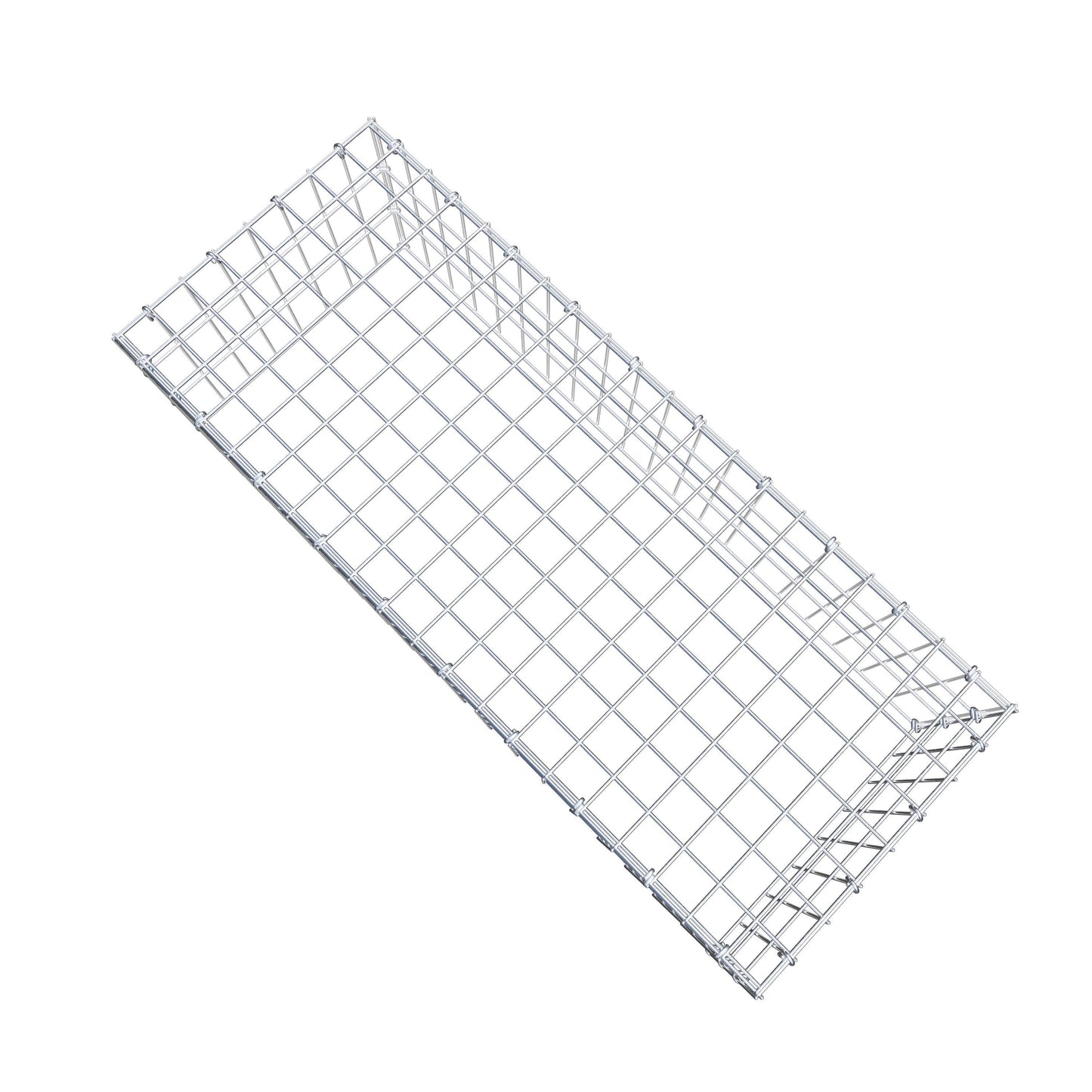 Typ 3 påbyggnadsgabion 100 cm x 30 cm x 40 cm (L x H x D), maskstorlek 5 cm x 10 cm, C-ring