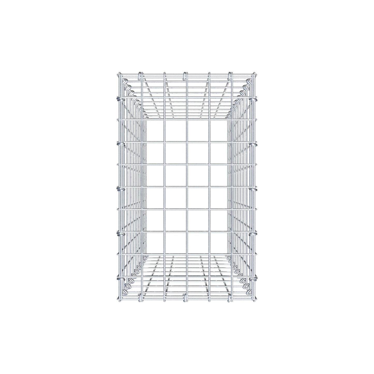 Typ 3 påbyggnadsgabion 100 cm x 30 cm x 50 cm (L x H x D), maskstorlek 5 cm x 10 cm, C-ring