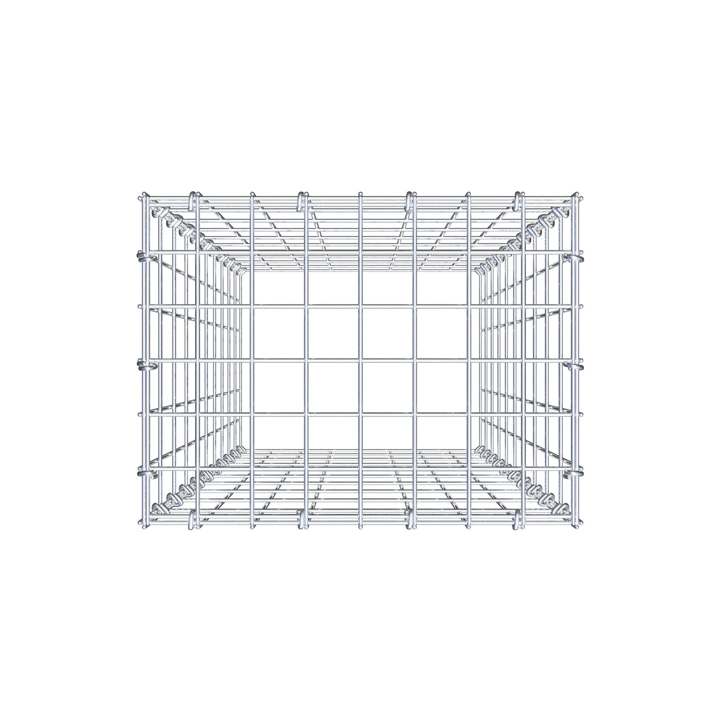 Typ 3 påbyggnadsgabion 100 cm x 40 cm x 30 cm (L x H x D), maskstorlek 5 cm x 10 cm, C-ring