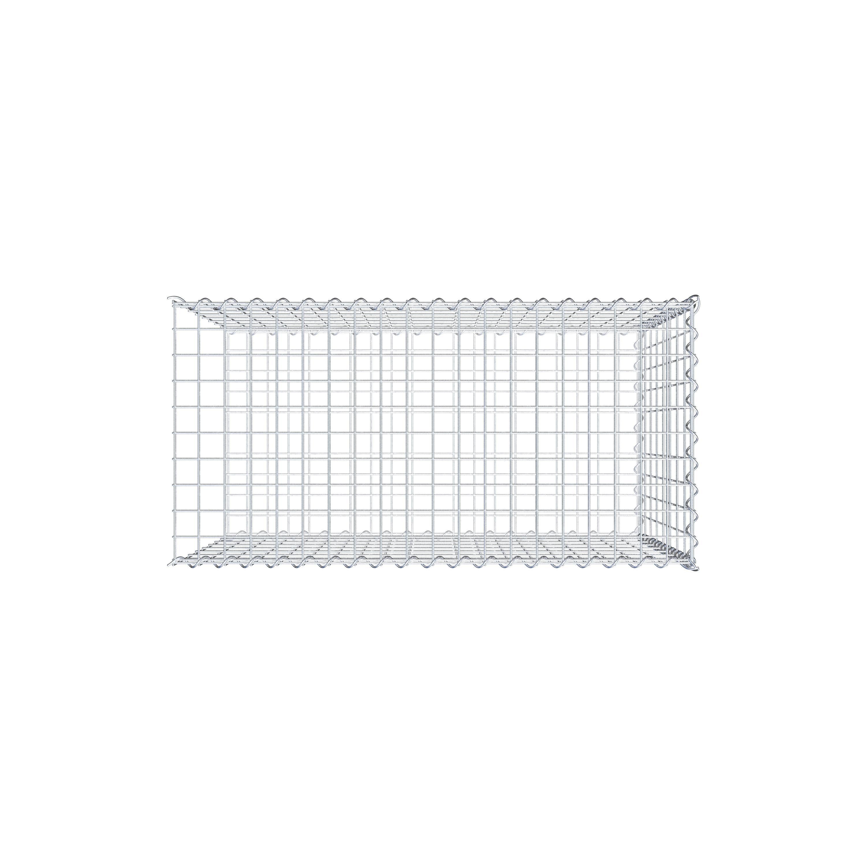 Opvokset gabion type 2 100 cm x 80 cm x 50 cm (L x H x D), maskestørrelse 5 cm x 10 cm, spiral