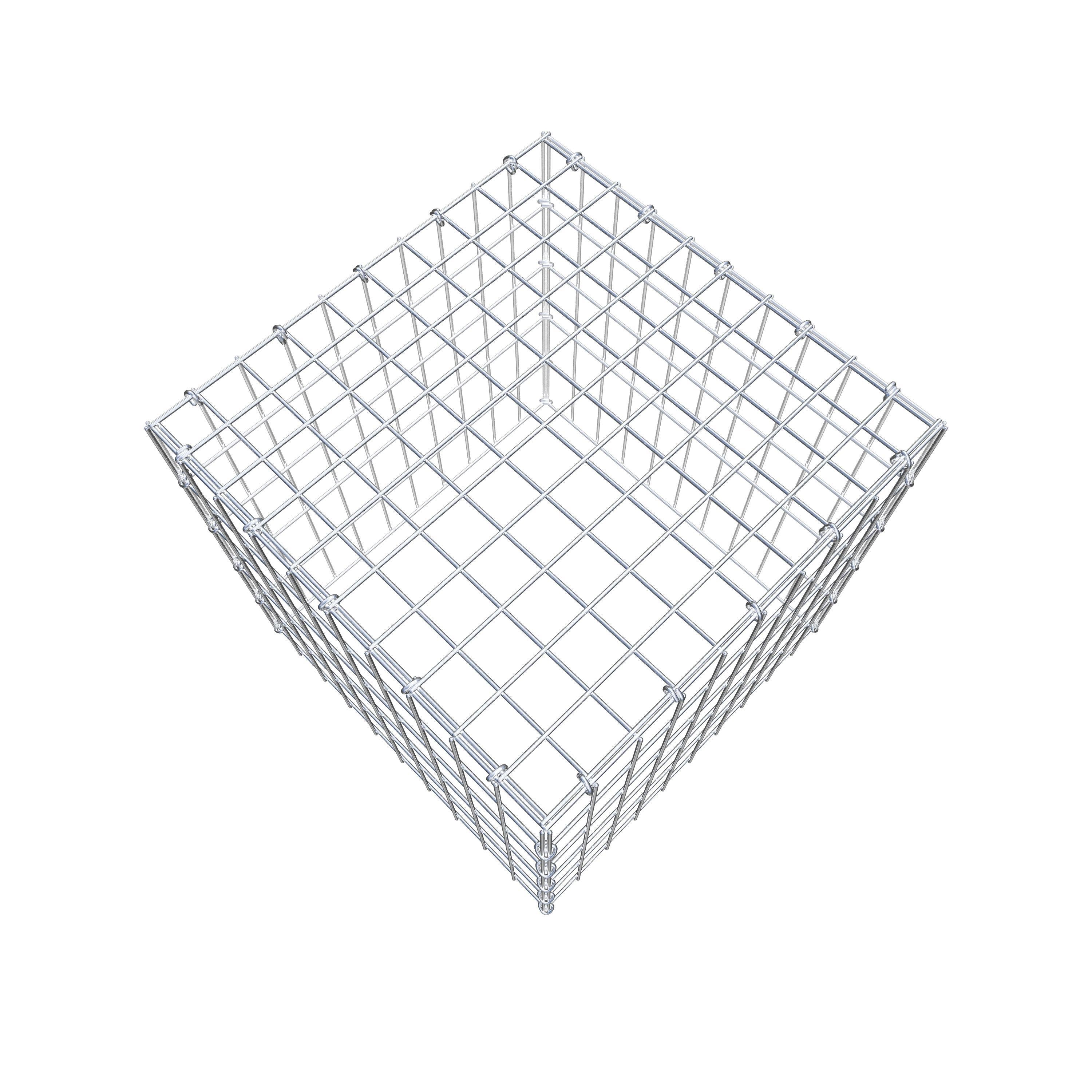 Mounted gabion type 3 50 cm x 50 cm x 50 cm (L x H x D), mesh size 5 cm x 10 cm, C-ring