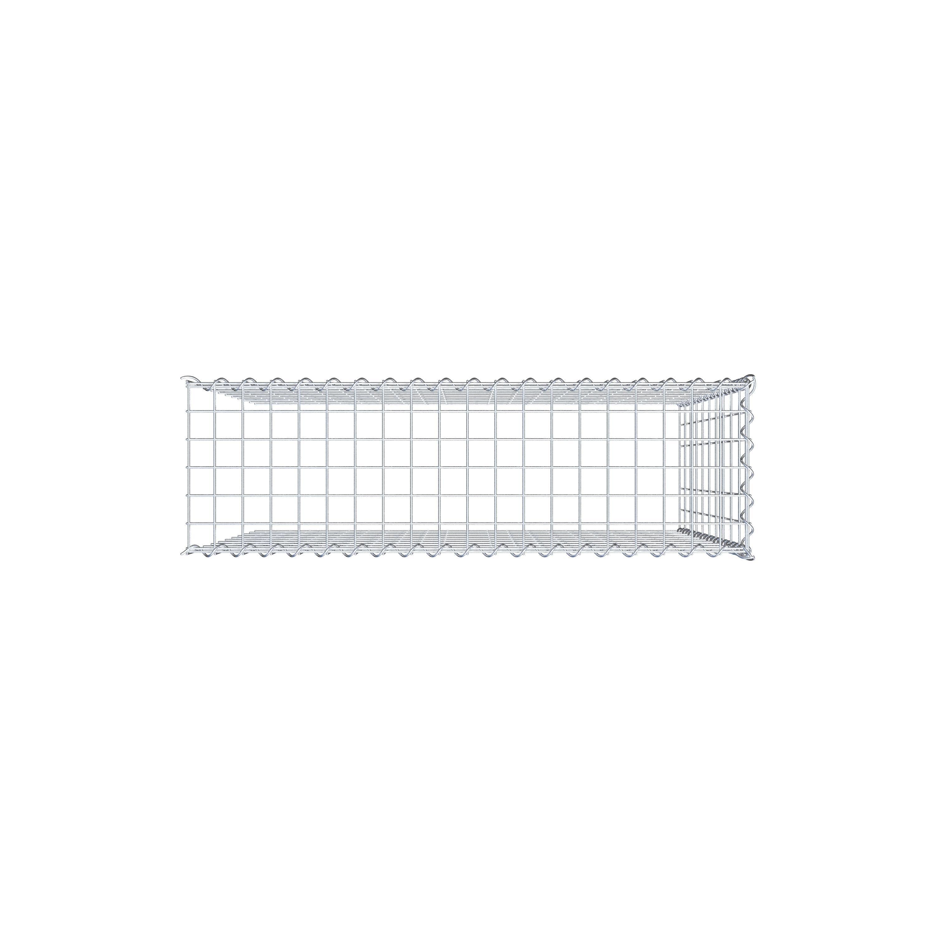 Opvokset gabion type 4 100 cm x 100 cm x 30 cm (L x H x D), maskestørrelse 5 cm x 10 cm, spiral