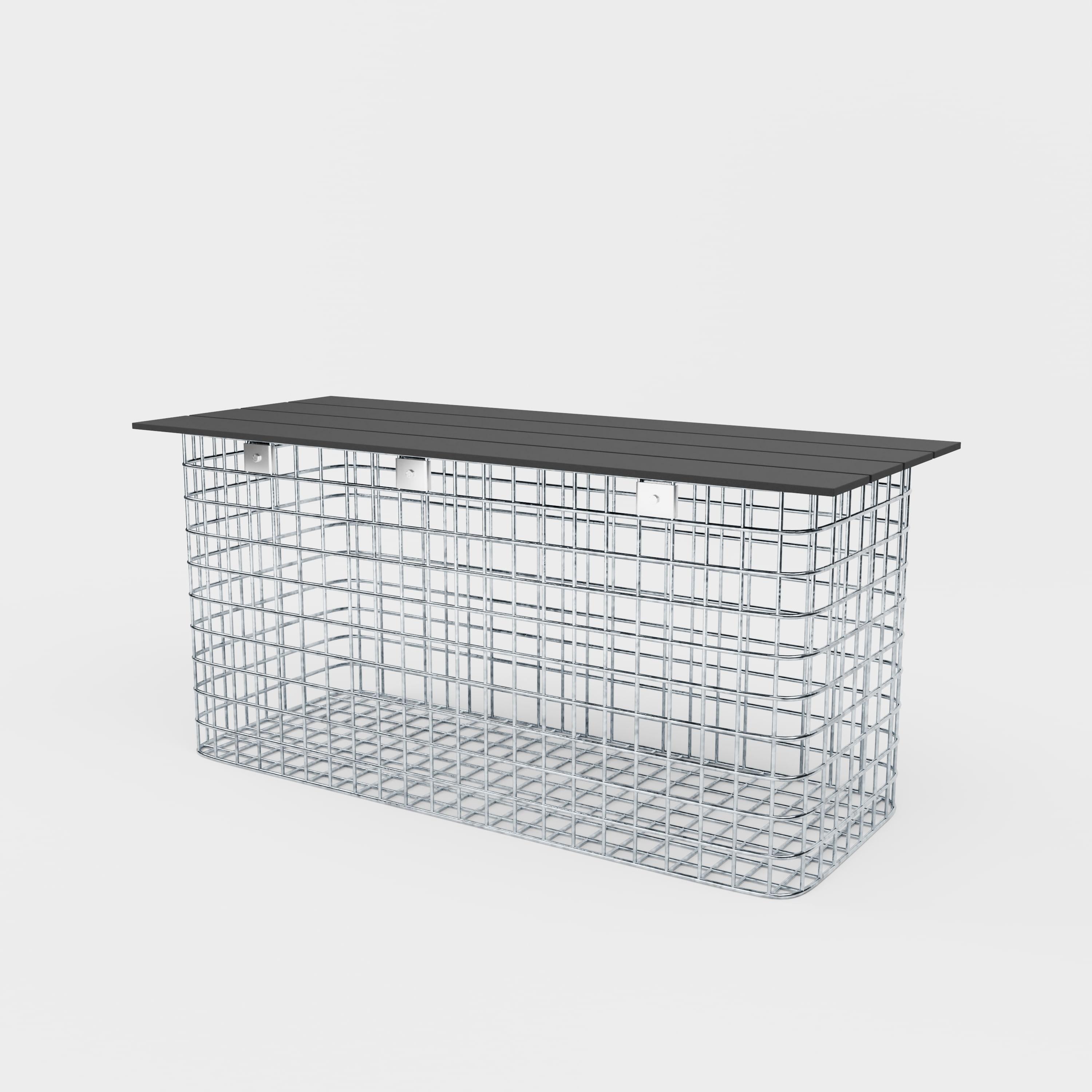 Havebænk 102 x 50 x 42 cm MW 5 x 5 cm varmgalvaniseret, med genbrugsdæksel i antracit