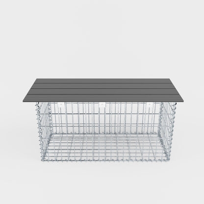 Gartenbank Spiralgabione 105 x 50 x 40 cm - MW 5 x 10 cm, mit Recyclingauflage in anthrazit