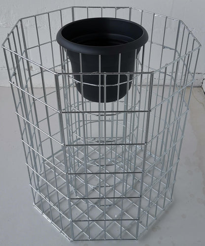 Colonna floreale ottagonale, altezza 62 cm, MW 5 x 10 cm, zincata a caldo, vaso incluso