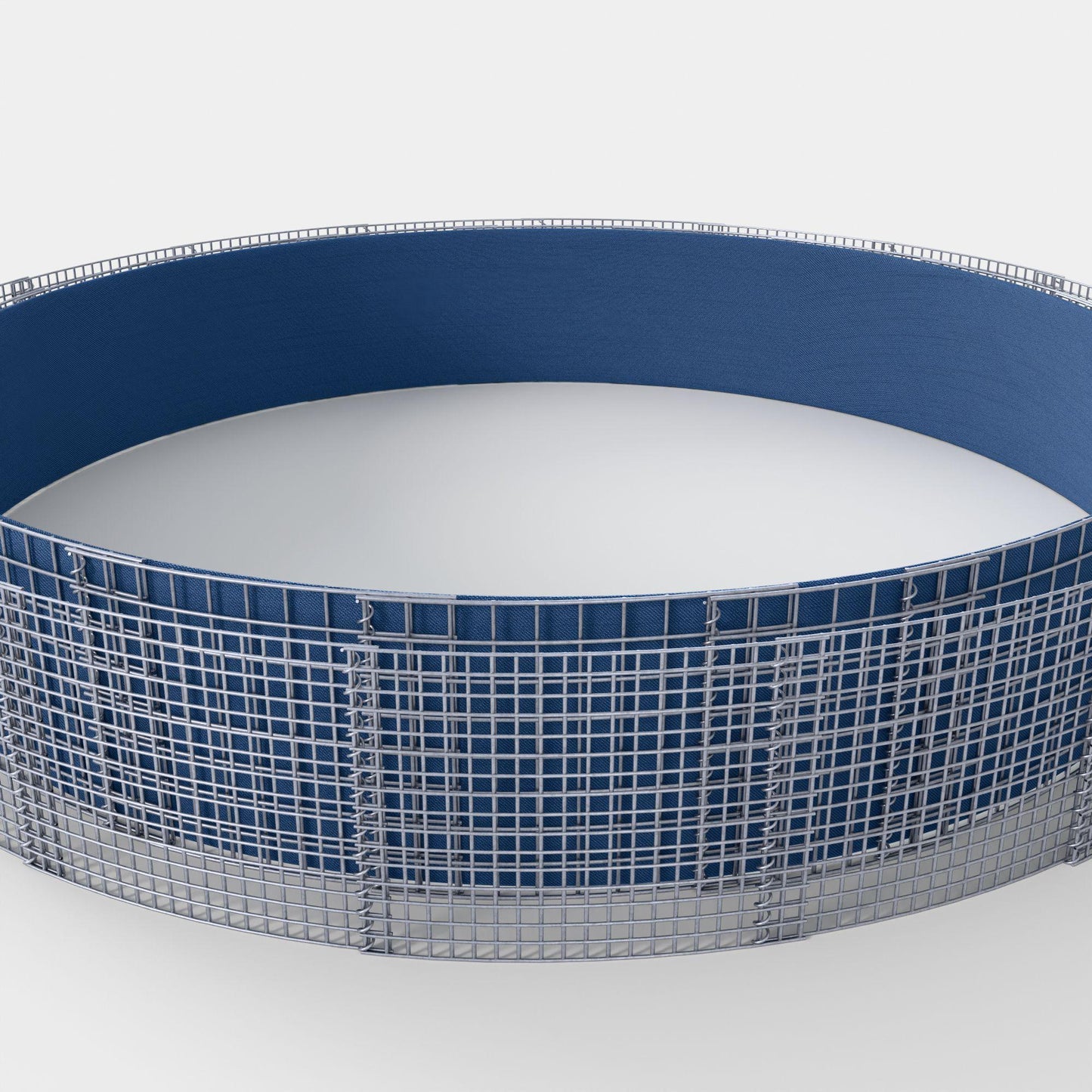 Lit surélevé rond, diamètre extérieur 502 cm, hauteur 50 cm, mailles 5 x 5 cm, épaisseur des parois 15 cm