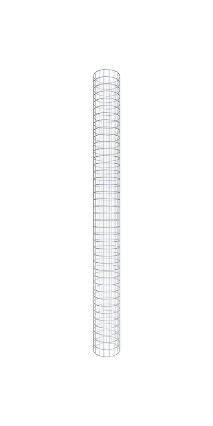 Colonne de gabion ronde galvanisée à chaud, 27 cm de diamètre, 200 cm de hauteur, MW 5 cm x 10 cm