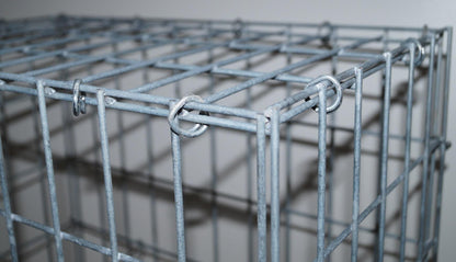 Typ 3 påbyggnadsgabion 100 cm x 90 cm x 40 cm (L x H x D), maskstorlek 10 cm x 10 cm, C-ring