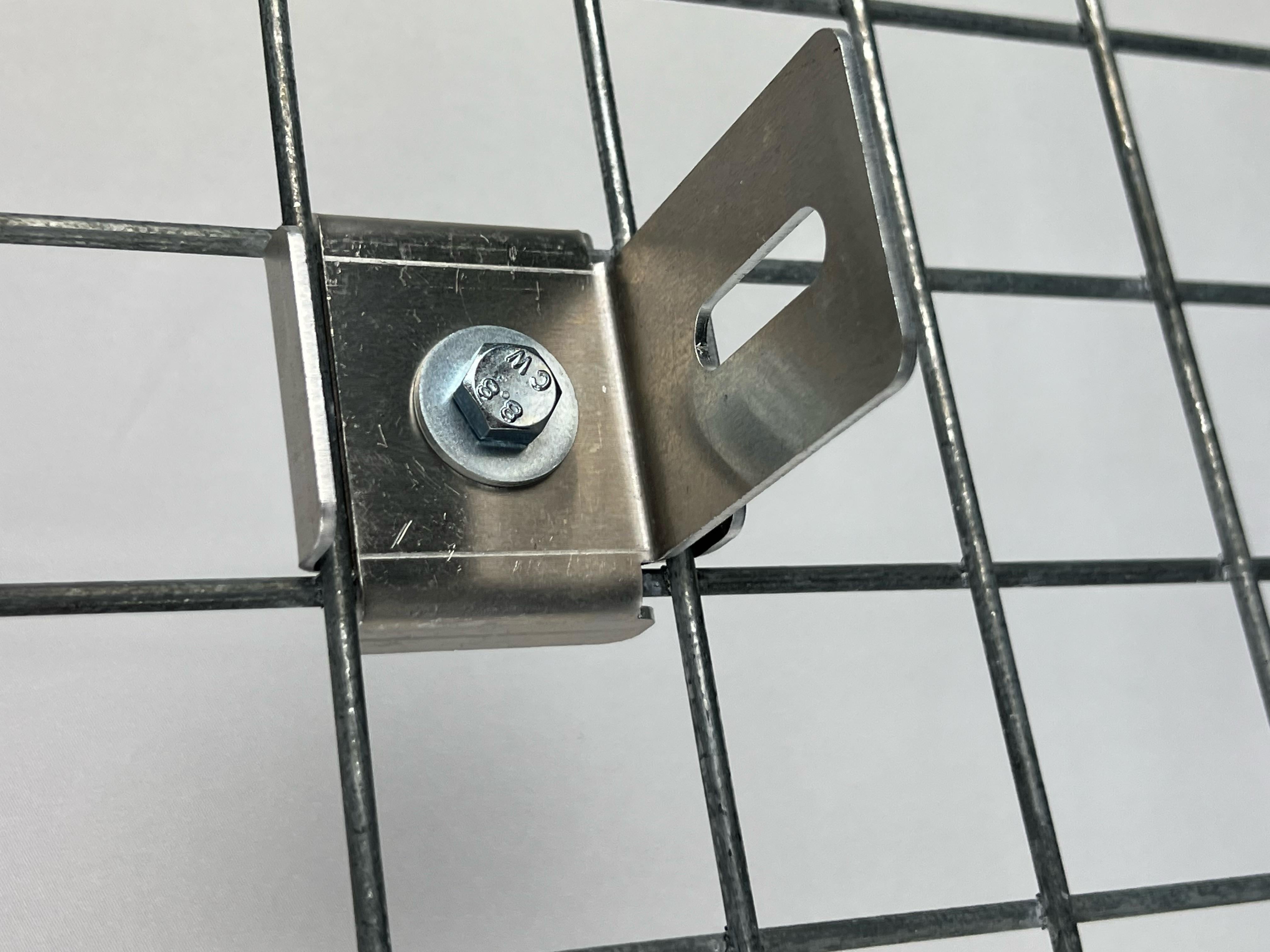 Juego de 2 ABRAZADERAS con SOPORTE PARA CERCA 5 x 5 Soporte para cerca de gaviones, aluminio