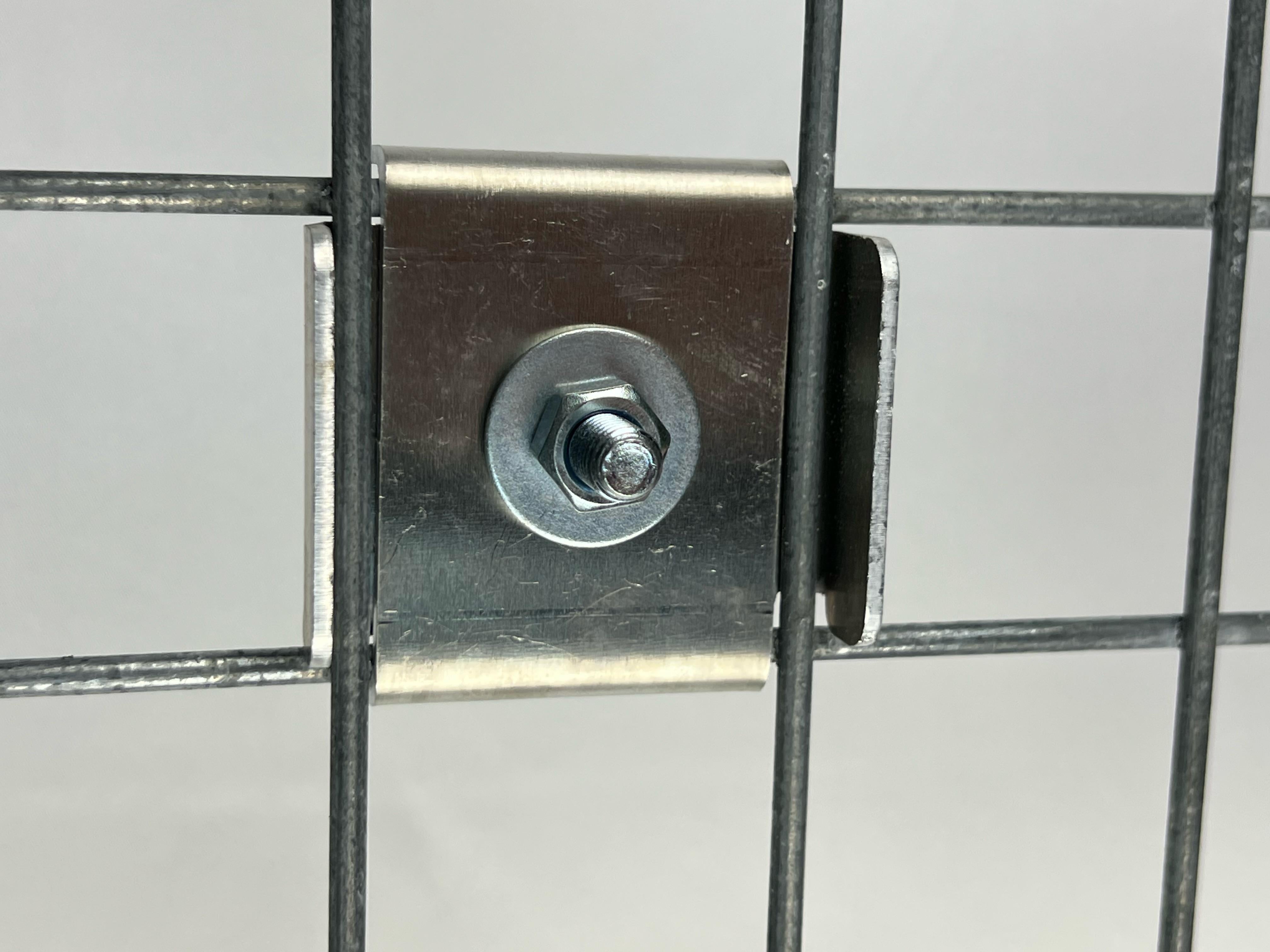 Set med 2 KLÄMMA med STÄNGSELHÅLLARE 5 x 5 Gabion stakethållare, aluminium