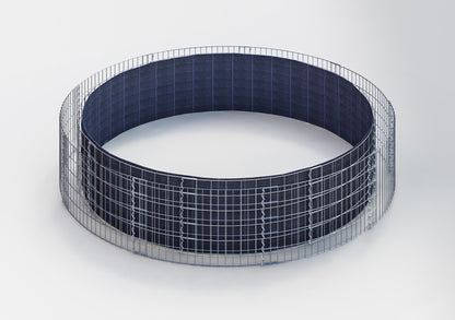 Raised bed round, outer diameter 292 cm, height 50 cm, mesh size 5 x 10 cm, wall thickness 15 cm