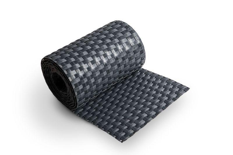 Polyrattan - Bande de protection visuelle en anthracite MW 5 x 10 cm - longueur 500 cm