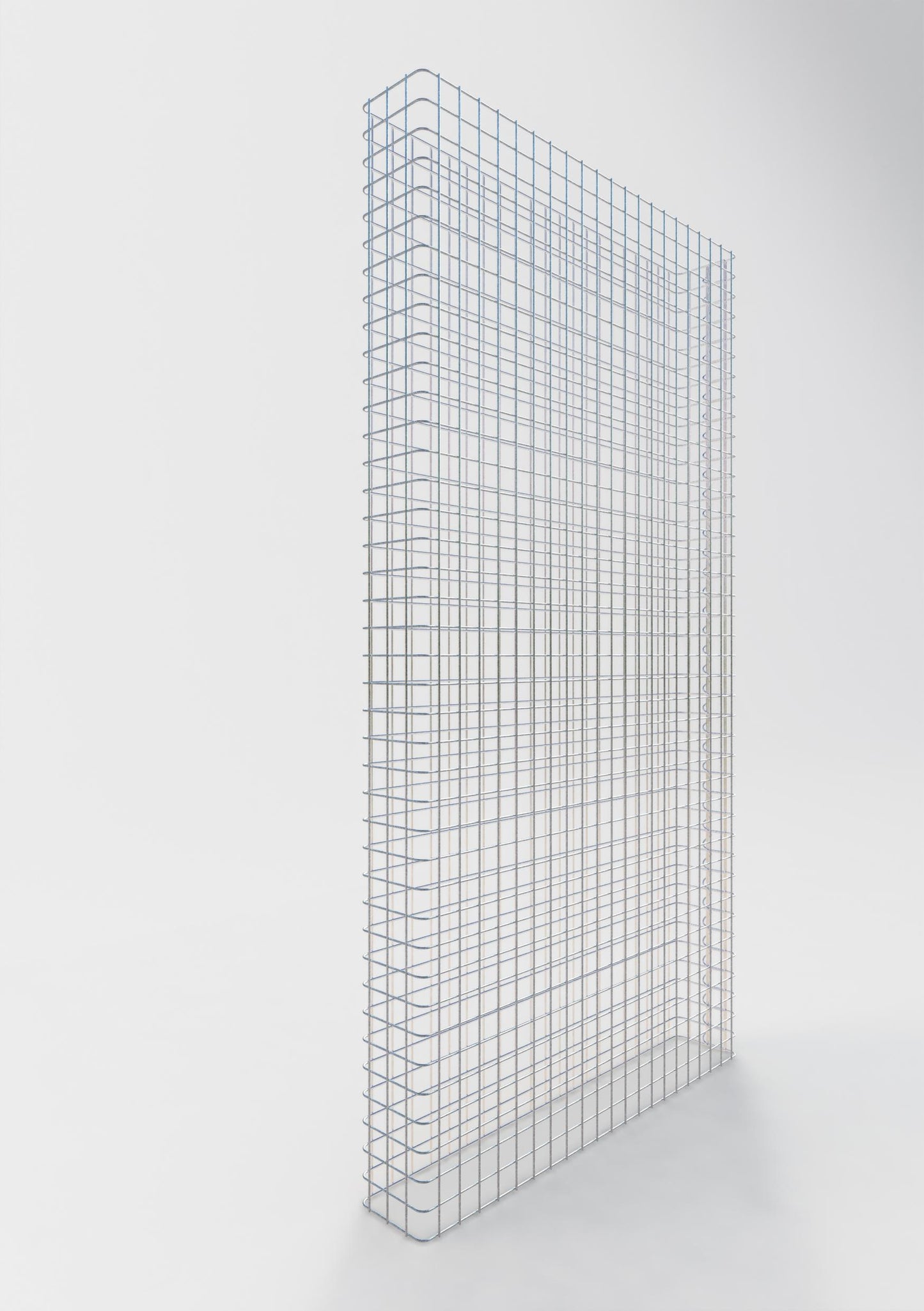 Gabion hegn længde 117 cm, højde 200 cm, dybde 12 cm, maskestørrelse 5 x 5 cm