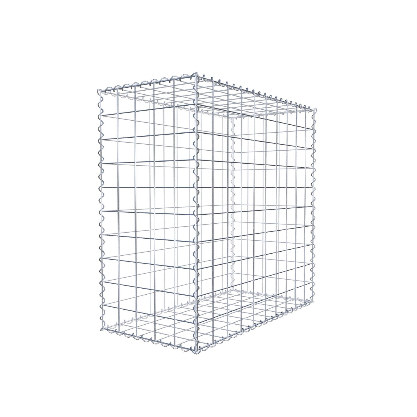 Set of 2 gabions 100 cm x 100 cm x 50 cm (L x H x D), mesh size 10 x 10 cm, spiral