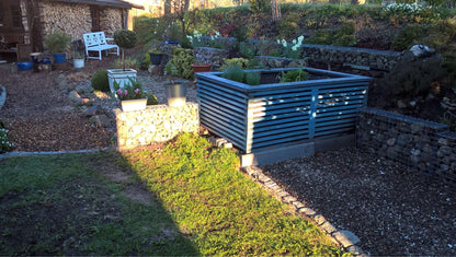 Sæt med 2 gabioner 100 cm x 50 cm x 20 cm (L x H x D), maskestørrelse 5 x 5 cm, spiralformet