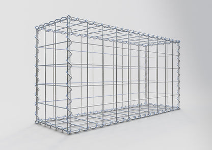 Sats med 2 gabioner 100 cm x 50 cm x 30 cm (L x H x D), maskstorlek 10 x 10 cm, spiral