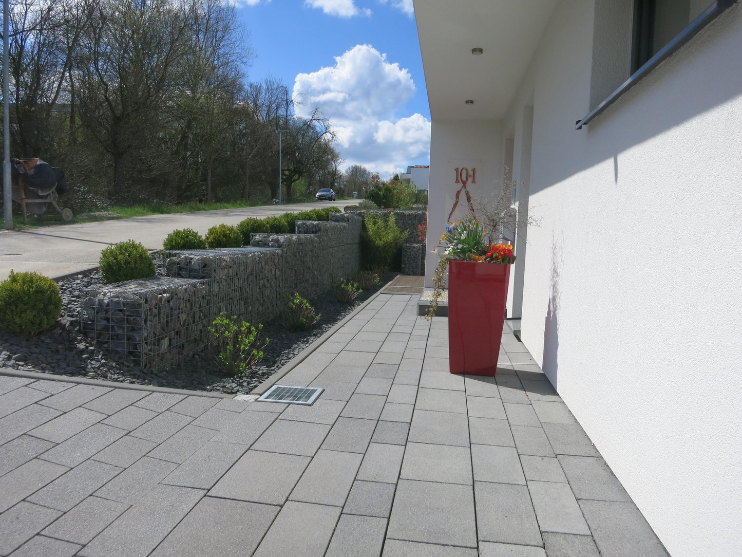 Set of 2 gabions 100 cm x 50 cm x 30 cm (L x H x D), mesh size 5 x 10 cm, spiral