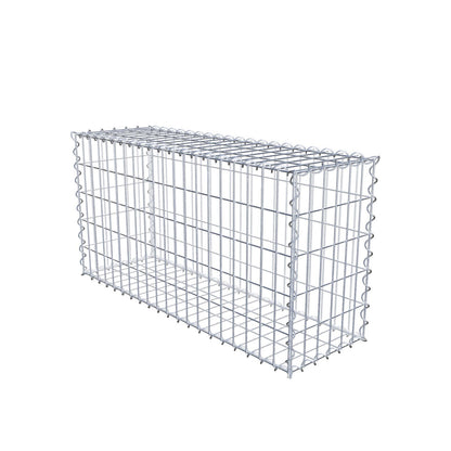 Set of 2 gabions 100 cm x 50 cm x 30 cm (L x H x D), mesh size 5 x 10 cm, spiral