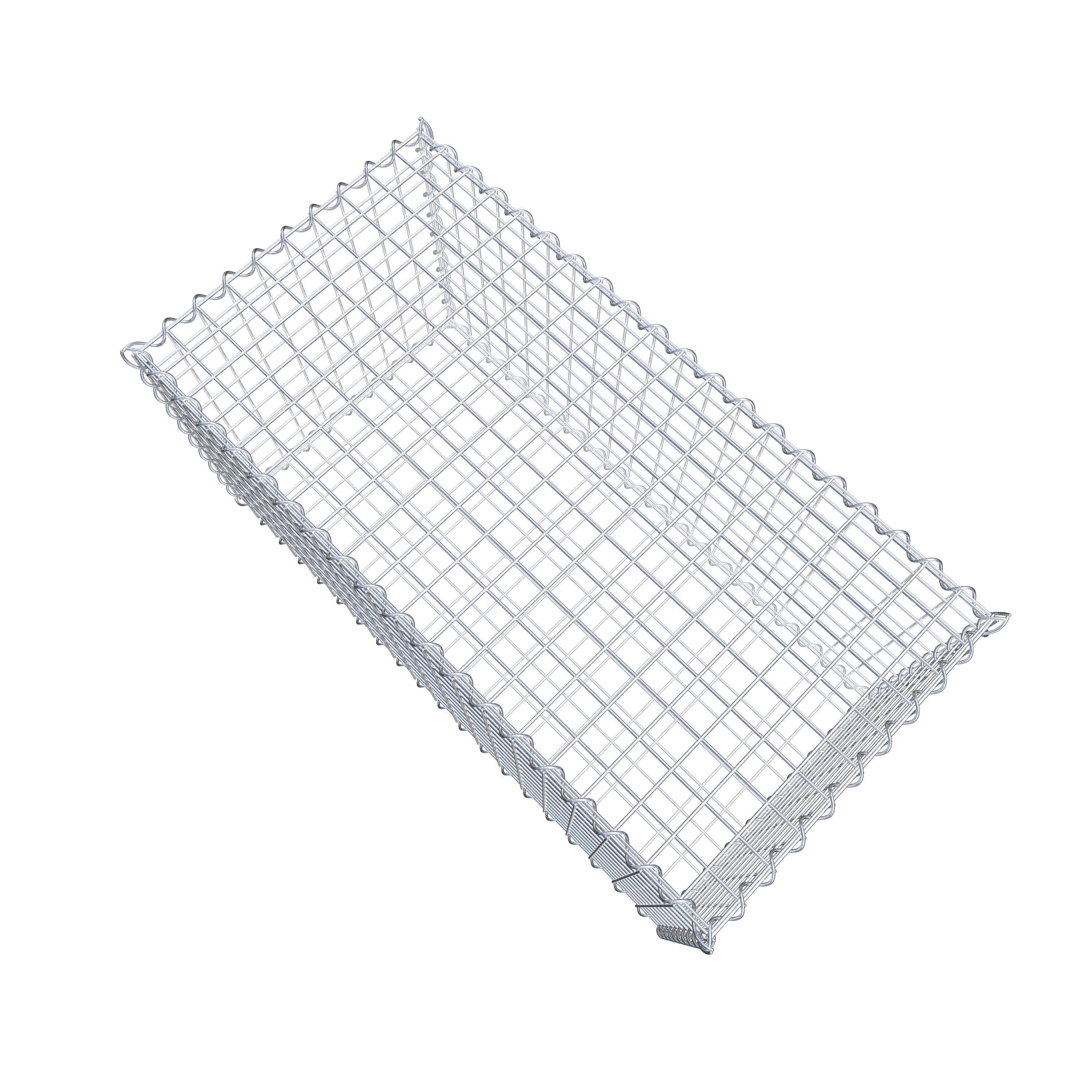 Set of 2 gabions 100 cm x 50 cm x 50 cm (L x H x D), mesh size 5 x 5 cm, spiral