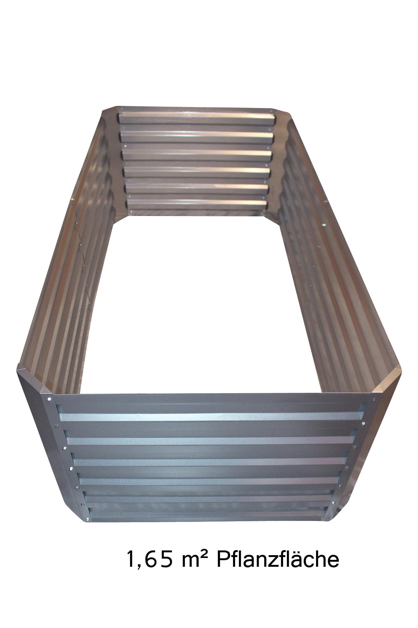 Letto rialzato in lamiera zincata con piano - Dimensioni senza piano: 184 x 60 x 90 cm (L x H x P, dimensioni della pianta)