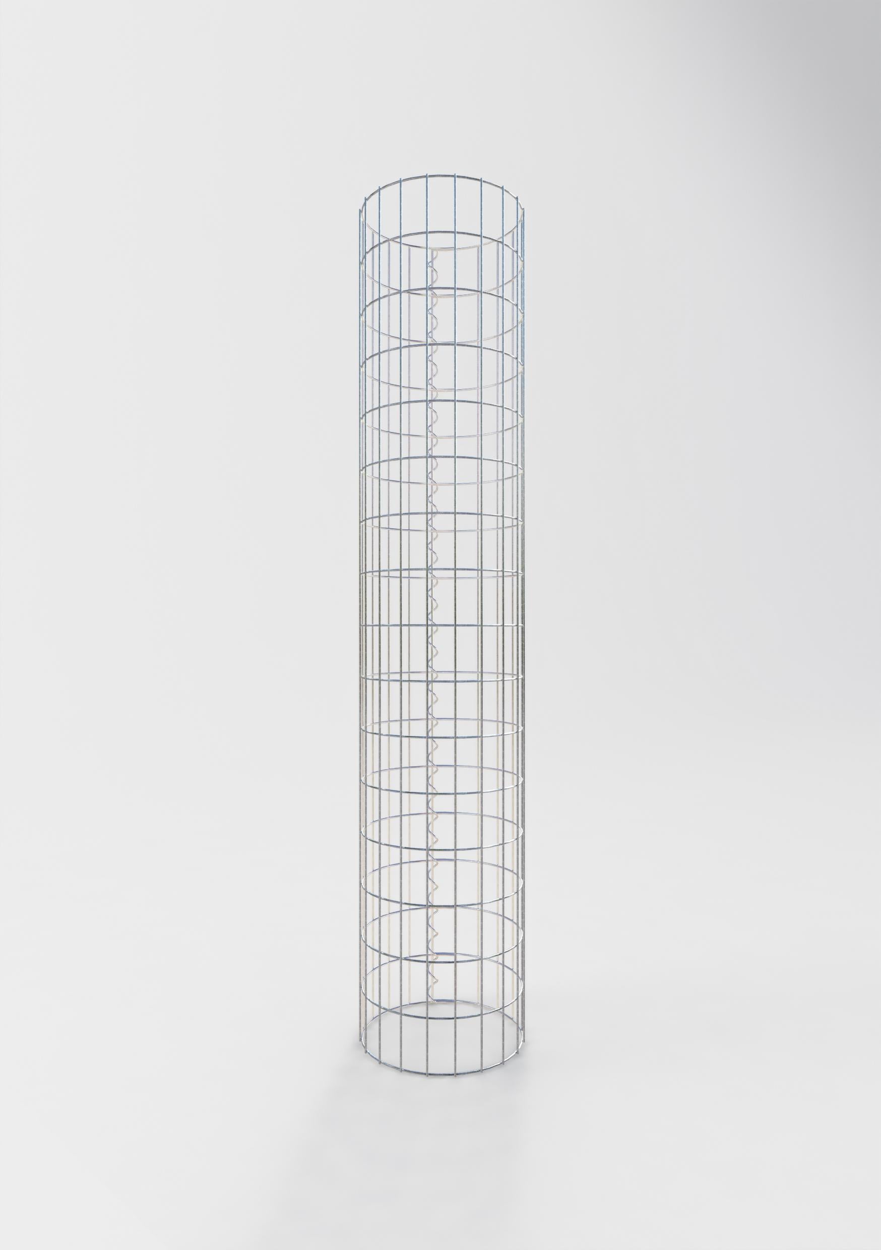 Gabion column around 32 cm diameter, 160 cm height, mesh size 5 cm x 10 cm