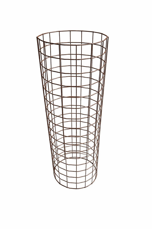 Blumensäule - 80 cm hoch - Ø 24 cm - rostige Patina Maschenweite 5 x 5 cm - inkl. Blumentopf