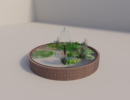 Gabion bassin surélevé rond, diamètre extérieur 352 cm, hauteur 50 cm, mailles 5 x 5 cm, épaisseur de paroi 15 cm