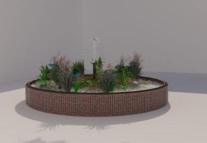 Gabion-dam, rund, ydre diameter 442 cm, højde 50 cm, maskestørrelse 5 x 5 cm, vægtykkelse 15 cm