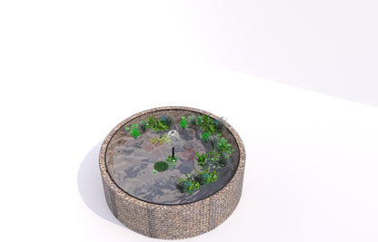 Gabion raised pond, round, outer diameter 262 cm, height 80 cm, mesh size 5 x 5 cm, wall thickness 15 cm