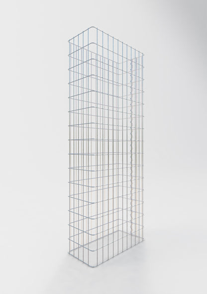 Gabion hegn længde 57 cm, højde 200 cm, dybde 27 cm, maskestørrelse 5 x 10 cm