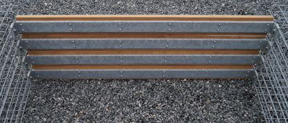 Banco de jardín 2 columnas para flores TEAK MW 5 x 5 cm, galvanizado en caliente