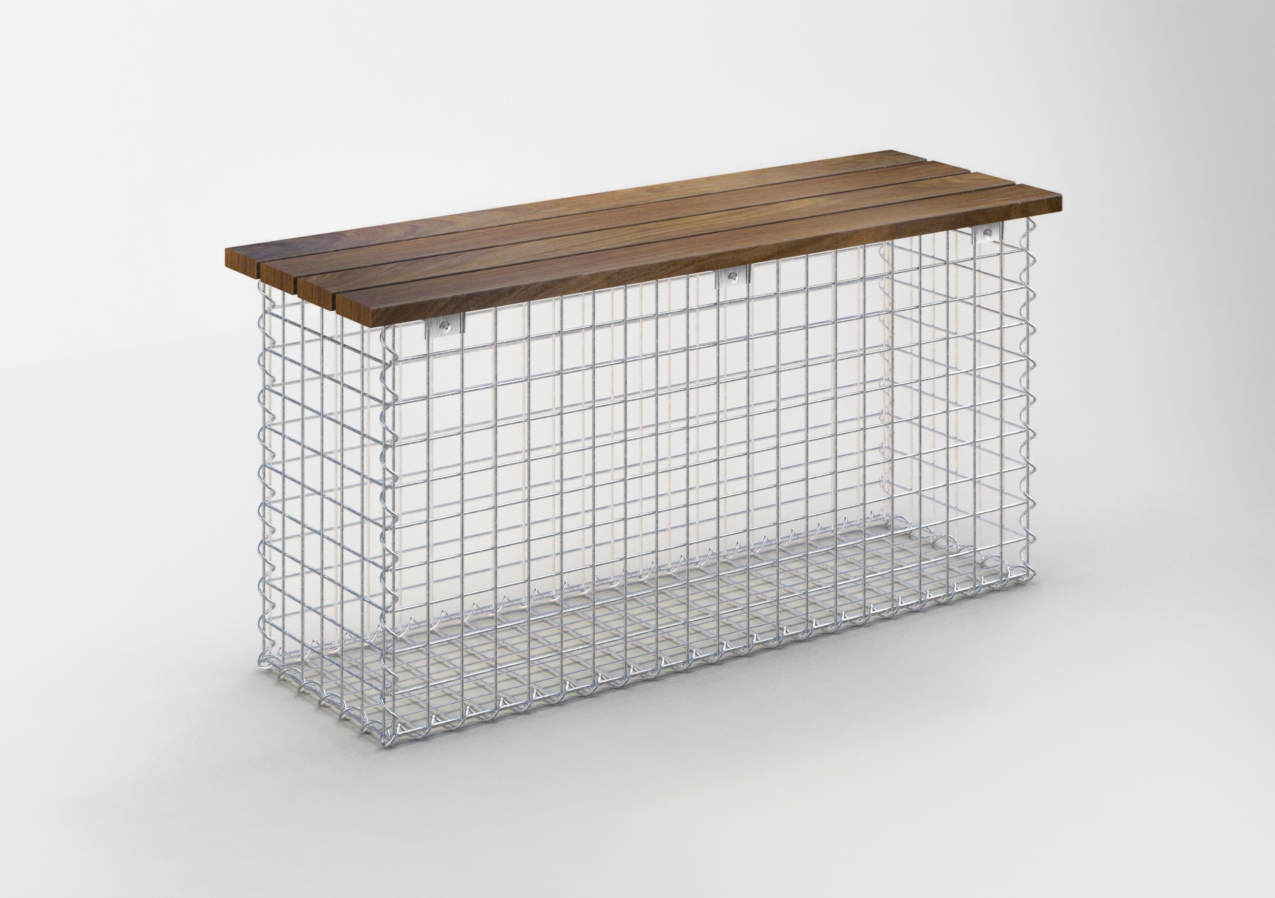 Tuinbank spiraalvormige schanskorf 105 x 50 x 30 cm CUMARU MW 5 x 5 cm
