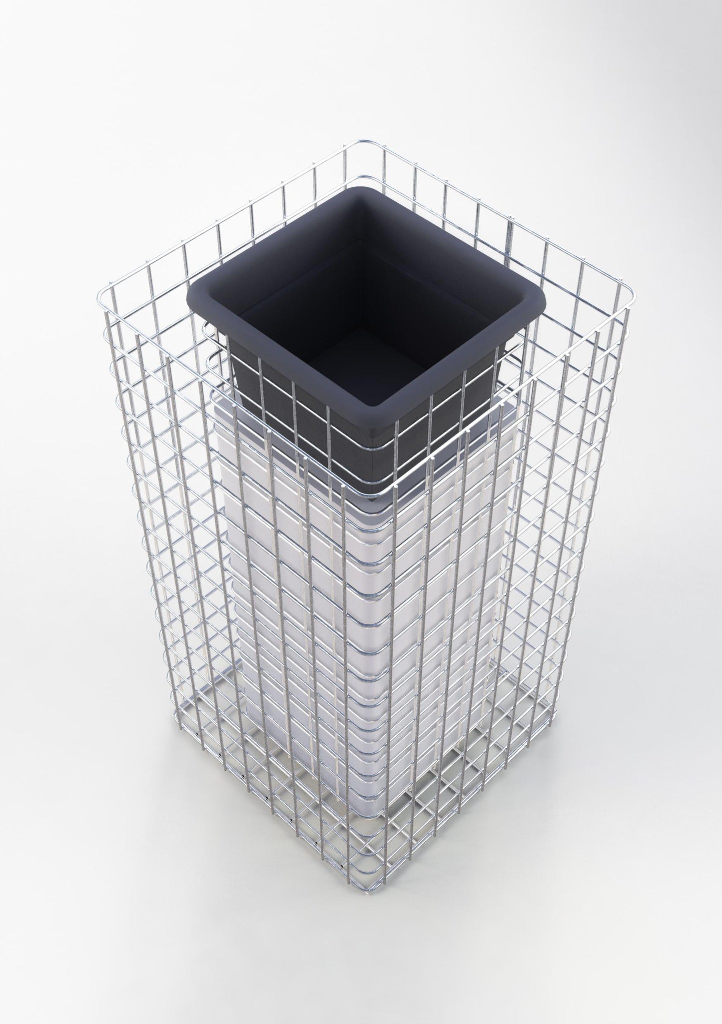 Blumensäule Höhe 82 cm Grundfläche 42 x 42 cm MW 5 x 5 cm, feuerverzinkt inkl. Topf