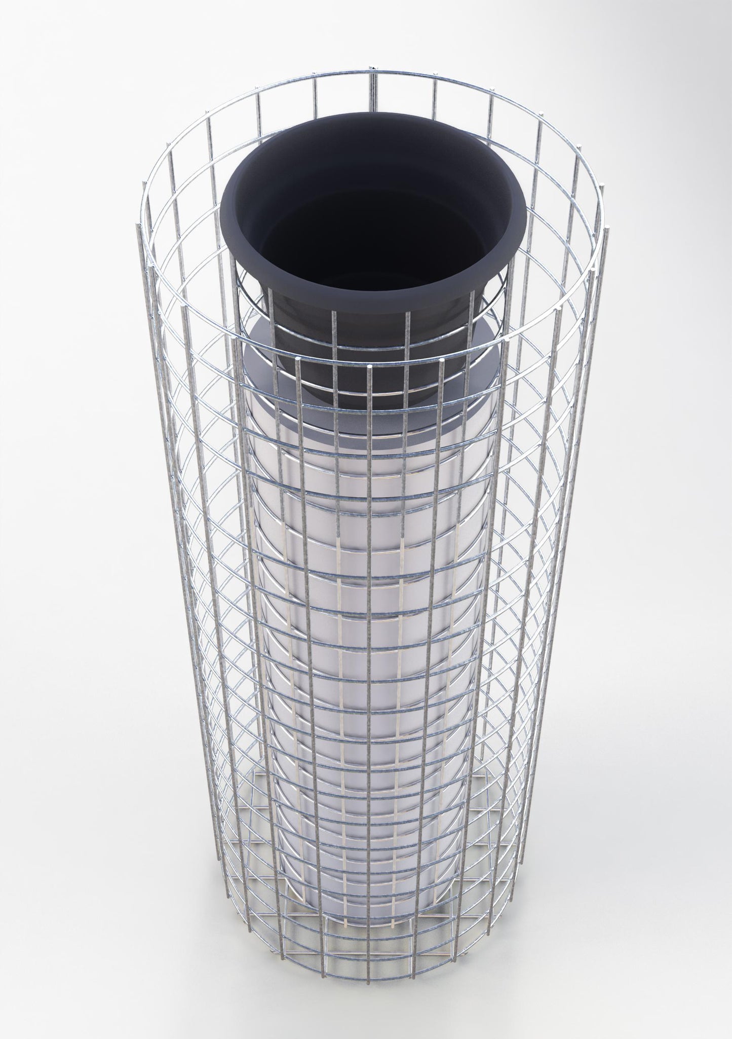 Flower column height 102 cm round, diameter 37 cm, MW 5 x 5 cm, hot-dip galvanized including pot