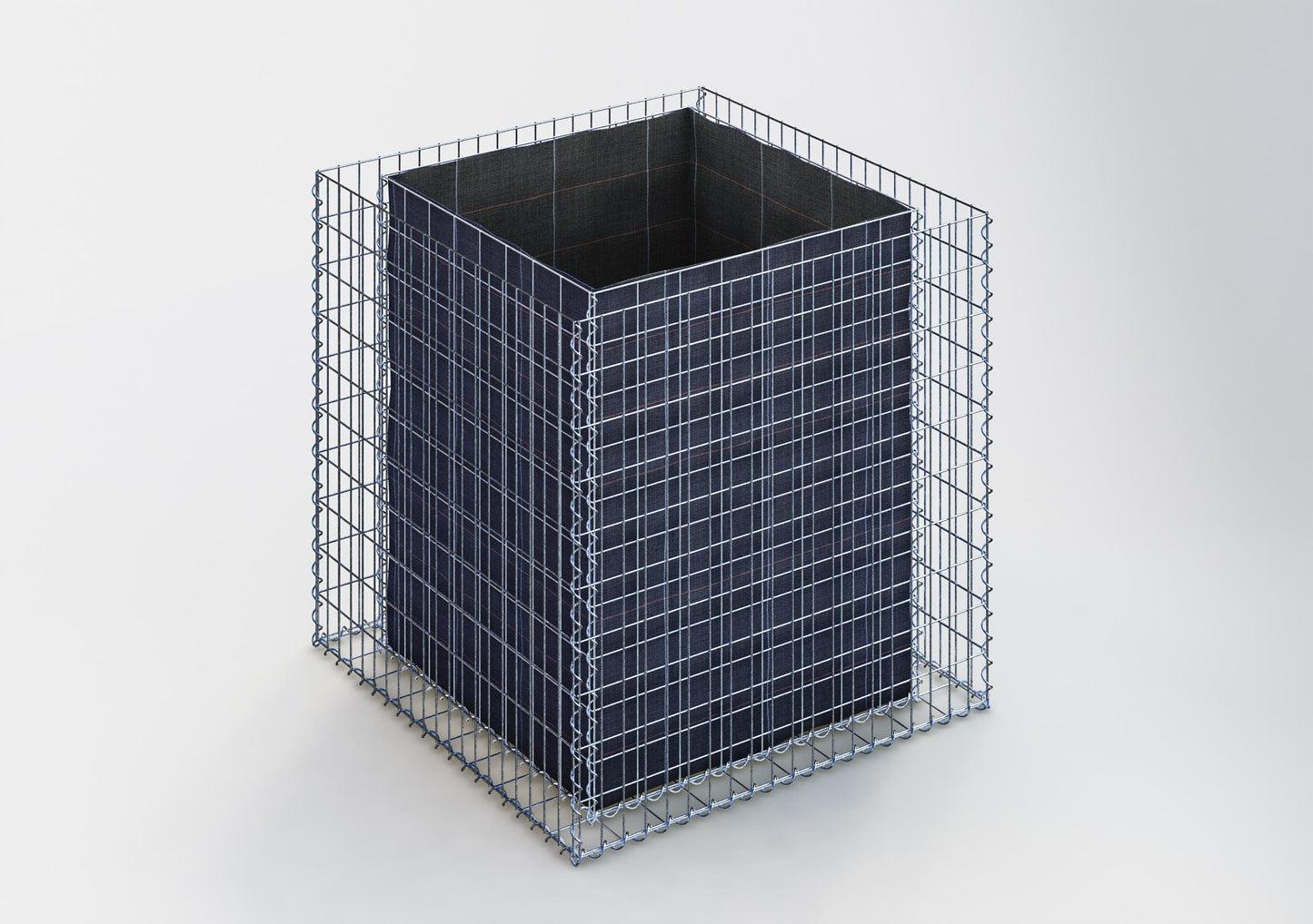 Rechthoekig verhoogd bed 100 cm x 100 cm x 100 cm (L x H x D), maaswijdte 5 x 10 cm, wanddikte 10 cm