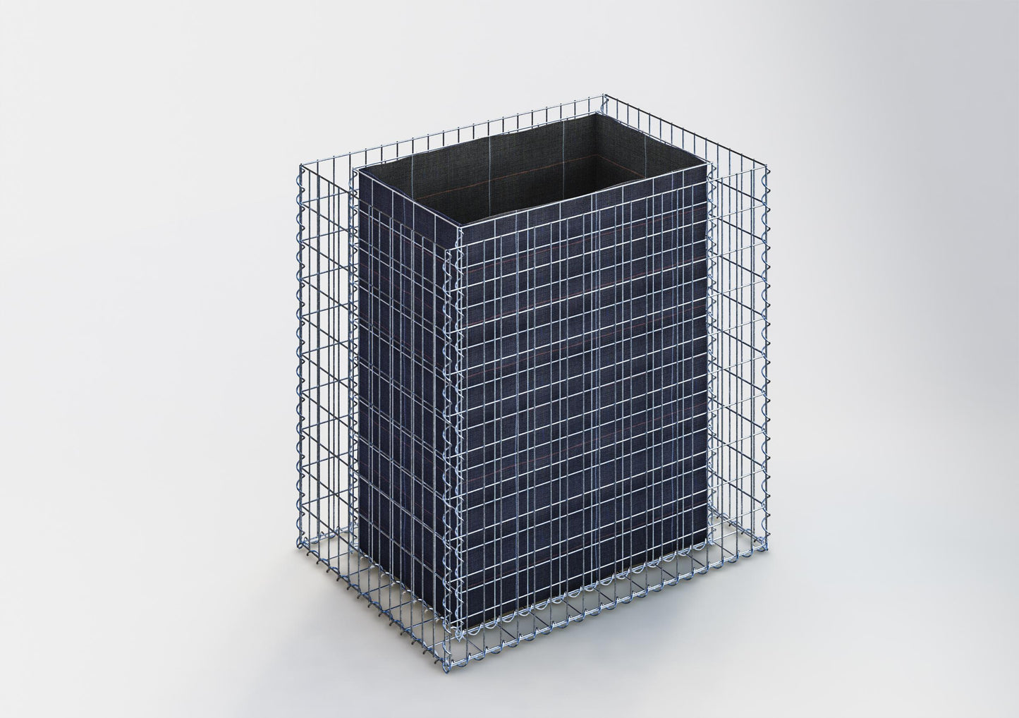 Lit surélevé carré 100 cm x 100 cm x 70 cm (L x H x P), mailles 5 x 10 cm, épaisseur des parois 10 cm