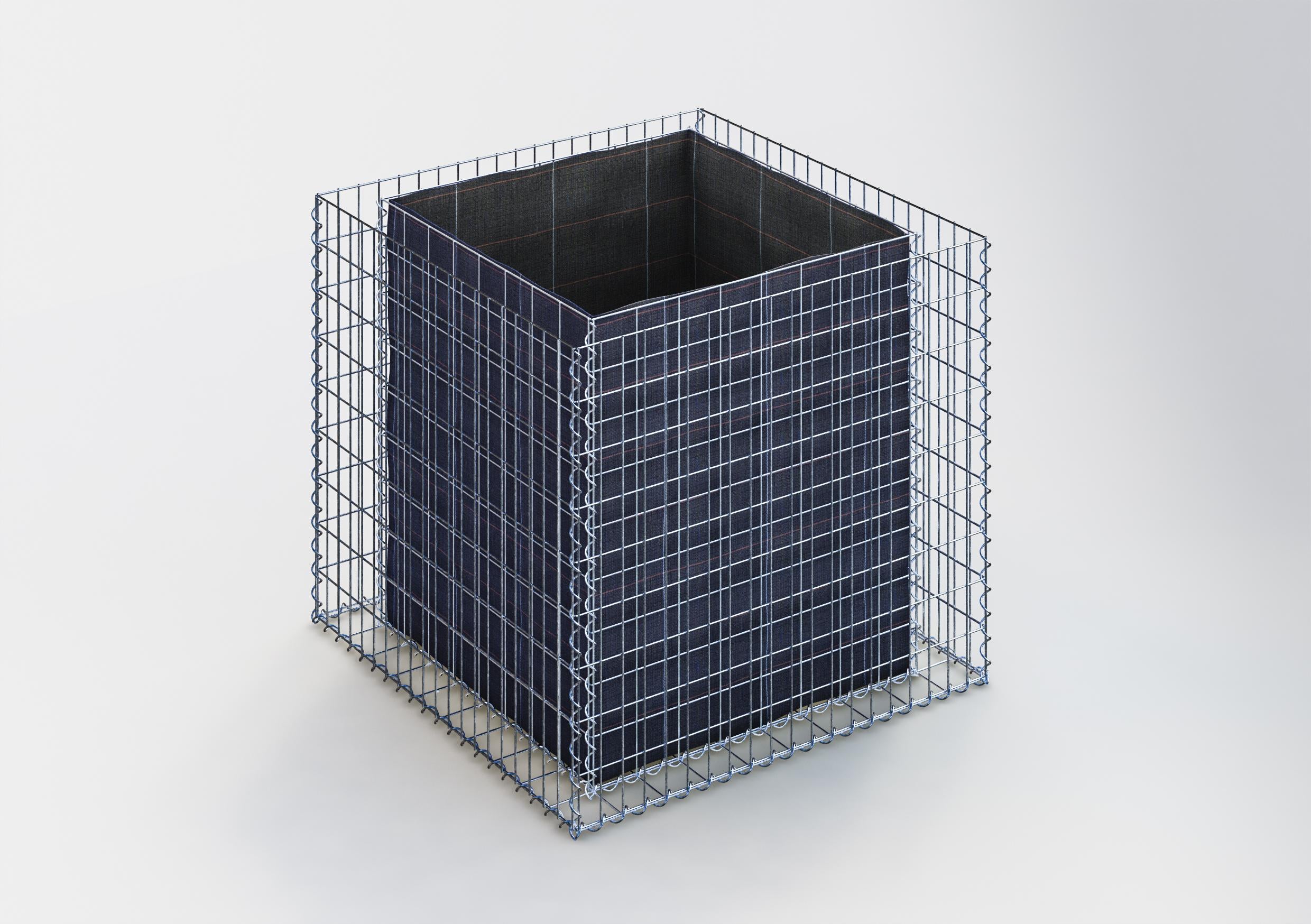 Rektangulär upphöjd säng 100 cm x 90 cm x 100 cm (L x H x D), maskstorlek 5 x 10 cm, väggtjocklek 10 cm
